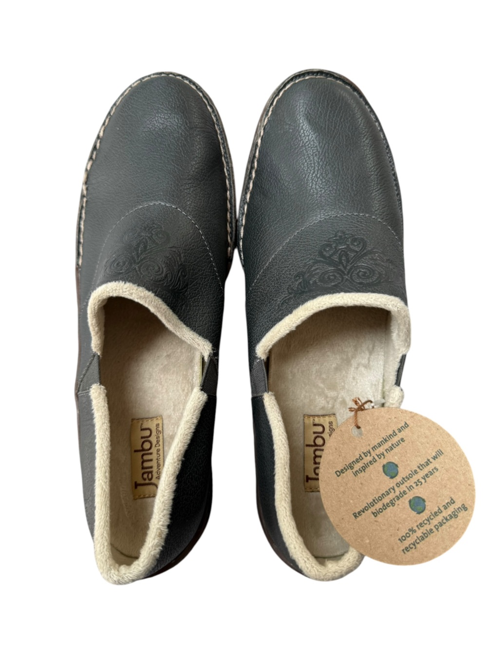 Jambu Women’s Ruby Fur Lined Clog Mule Slip-On NWT Size 9 Black Charcoal Gray